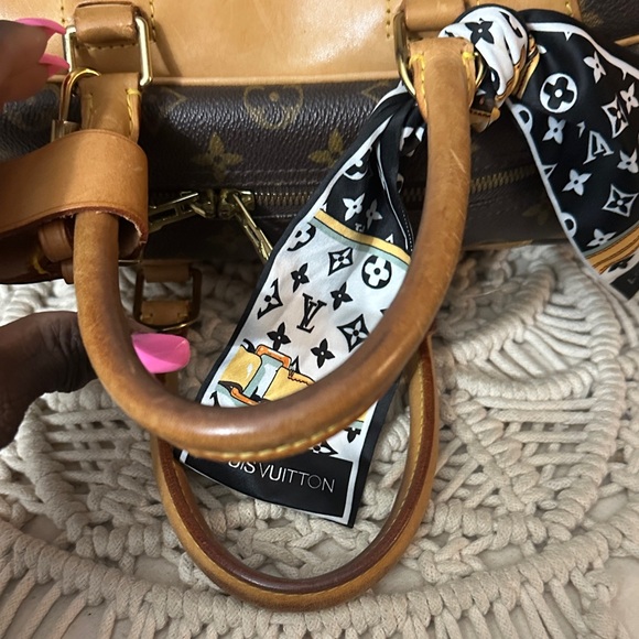 Louis Vuitton Deauville Brown Monogram Bag with Scarf Accent - Picture 10 of 16